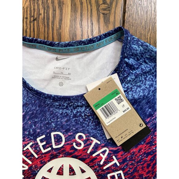 Nike Men’s Dri-FIT USA Miler Printed Running T-Shirt FJ3411-635 Size XL NWT - Picture 3 of 5